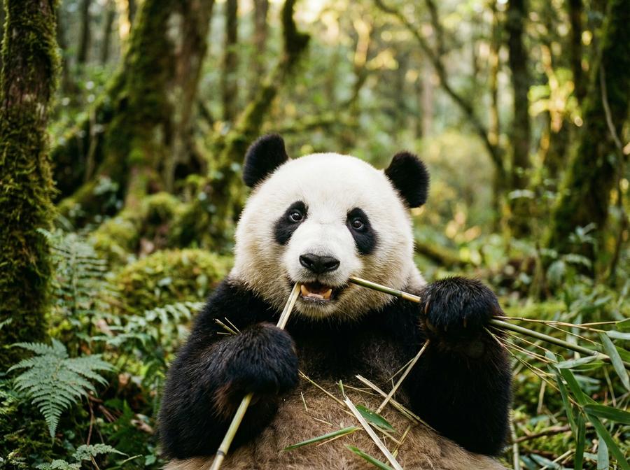黑丝熊猫视频教程 大熊猫竹林觅食写真